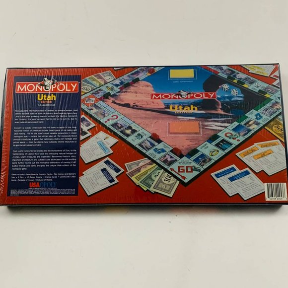 Vintage Monopoly Utah Edition 1998 Board Game Hasbro USAopoly Sealed - Picture 3 of 7